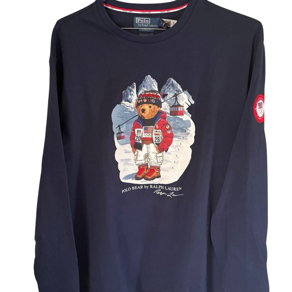 Polo Ralph Lauren Men’s 2026 Team USA POLO Bear L/S T Shirt Size Large NWT - Picture 4 of 6